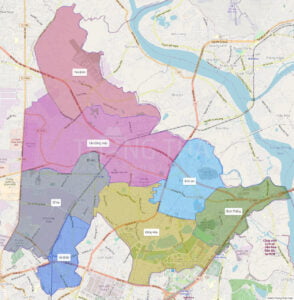 Bản đồ các phường tại Thành phố Dĩ An